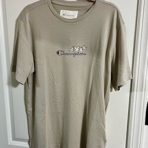 NWT Champion Autumn Beige Sustainable NUTURE NATURE Short Sleeve Tee Classic Fit